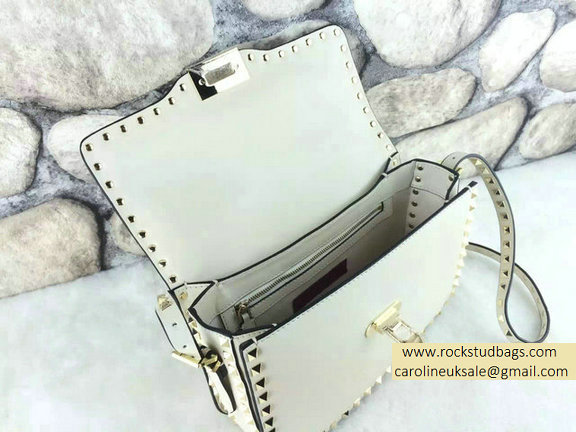Valentino Rockstud Cross-Body Bag in White Calfskin