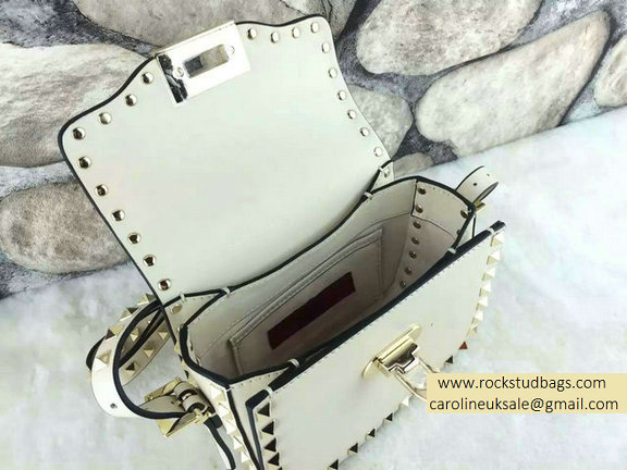 Valentino Rockstud Cross-Body Bag in White Calfskin