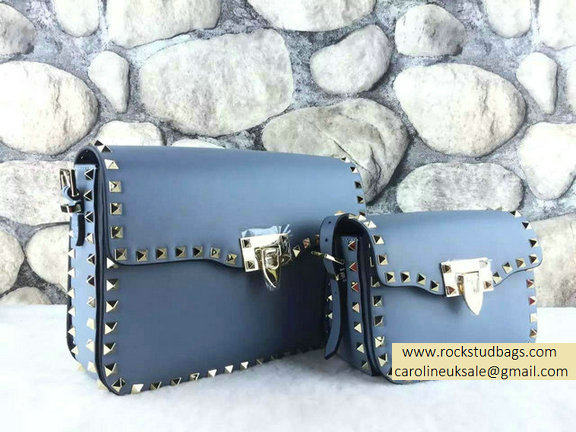 Valentino Rockstud Cross-Body Bag in Sky Blue Calfskin - Click Image to Close