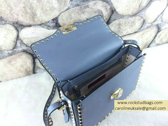 Valentino Rockstud Cross-Body Bag in Sky Blue Calfskin - Click Image to Close