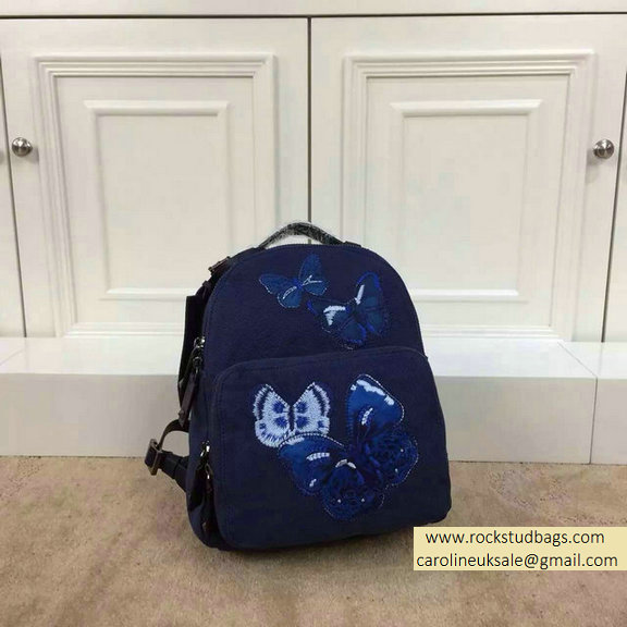 Valentino Blue Butterfly Small Backpack 2015