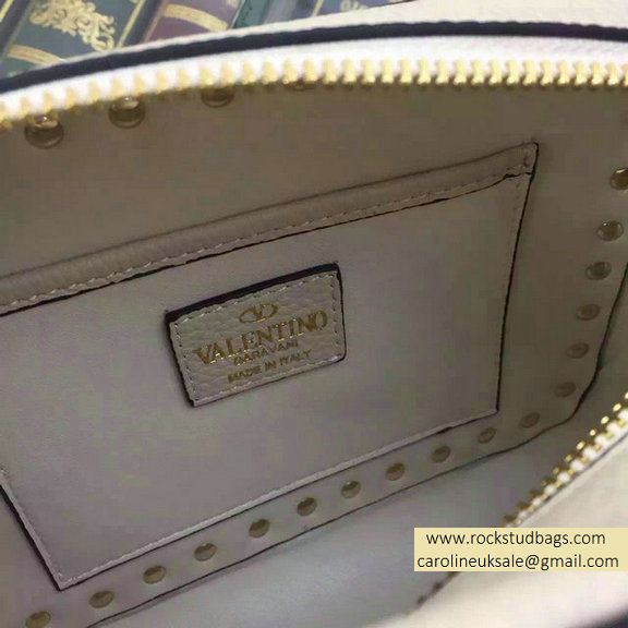 Valentino Jacquard Fabric Crossbody Bag White 2015