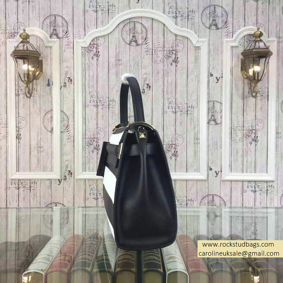 Valentino Singal Handle Bag in Black and White Fall 2015 - Click Image to Close
