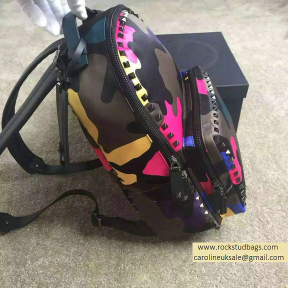 2015 Valentino Garavani Medium Backpack in Rosy Camouflage Nylon