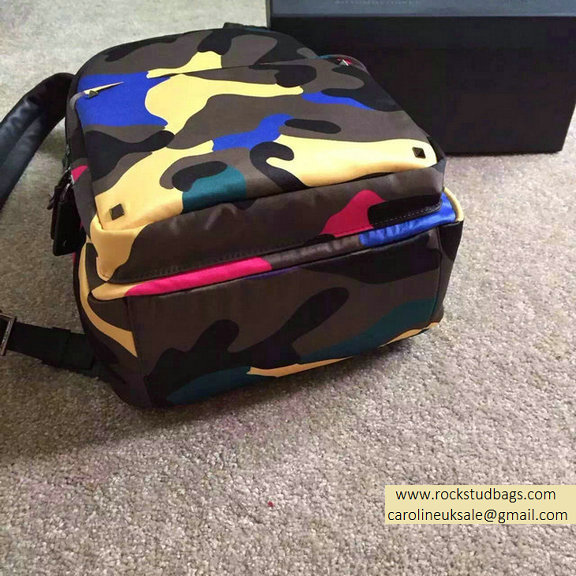 2015 Valentino Garavani Medium Backpack in Yellow Camouflage Nylon - Click Image to Close