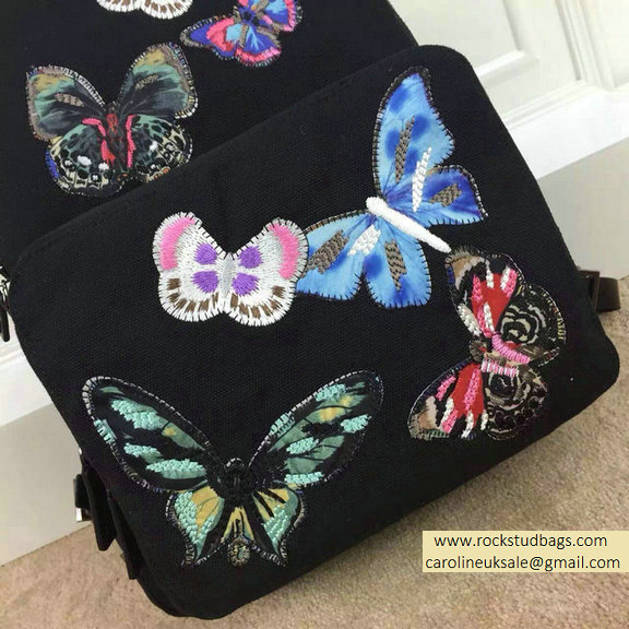 2015 Valentino Camu Butterfly Medium Backpack Black - Click Image to Close