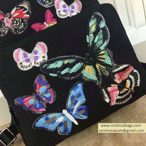 2015 Valentino Camu Butterfly Large Backpack Black