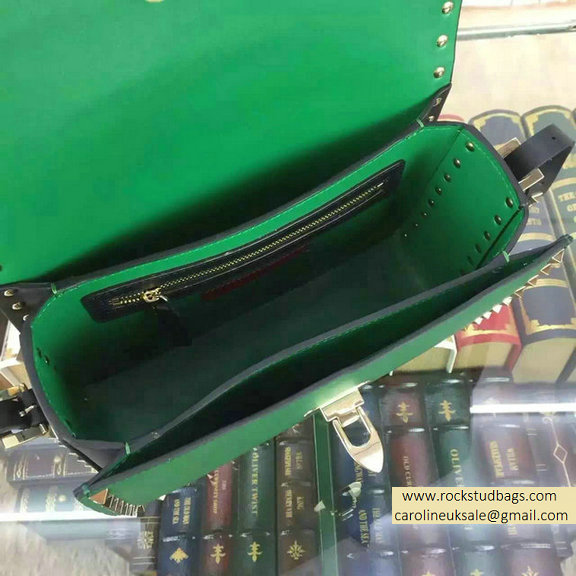 2015 Valentino Rockstud Shoulder Bag in Two Tone Green/Black - Click Image to Close