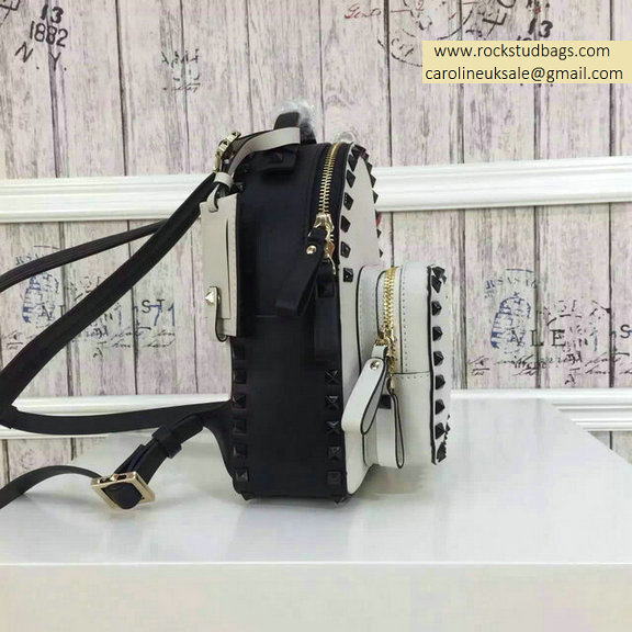 2015 Valentino Multicolor Ivory/Black Rockstud Small Backpack - Click Image to Close