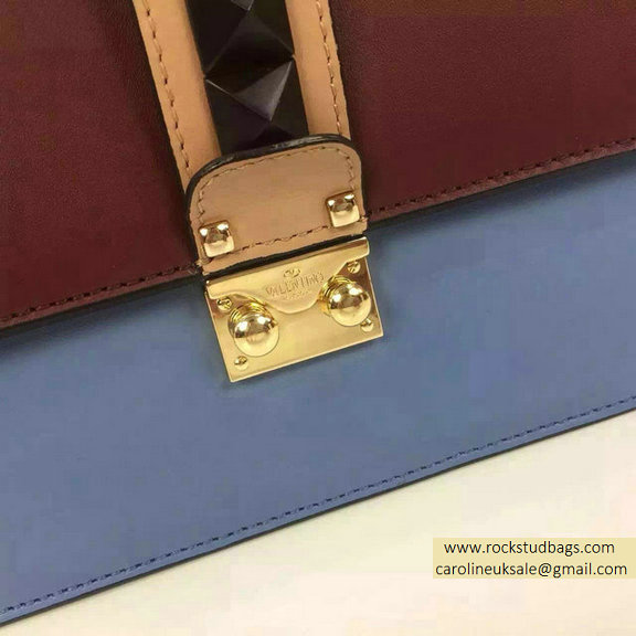 Valentino Medium Chain Shoulder Bag in Multicolor Burgundy/Ciel - Click Image to Close