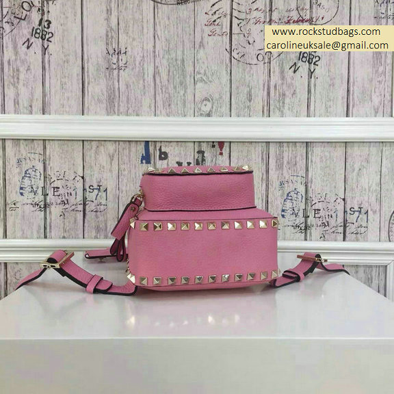 2015 Valentino Pink Palm Calfskin Rockstud Small Backpack