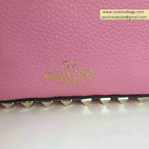2015 Valentino Pink Palm Calfskin Rockstud Small Backpack - Click Image to Close