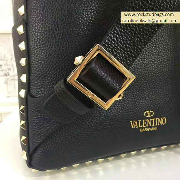 2015 Valentino Black Palm Calfskin Rockstud Medium Backpack - Click Image to Close