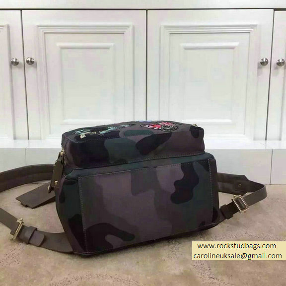 2015 Valentino Camu Butterfly Medium Backpack in Camouflage Printed Canvas - Click Image to Close