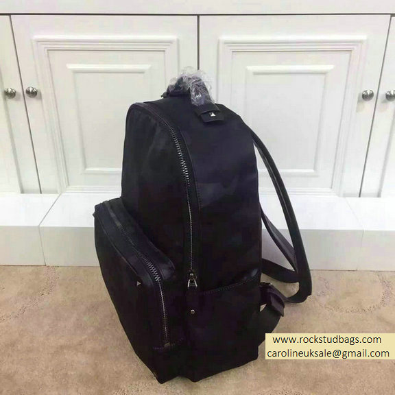 Valentino Nylon Camouflage Large Backpack Black