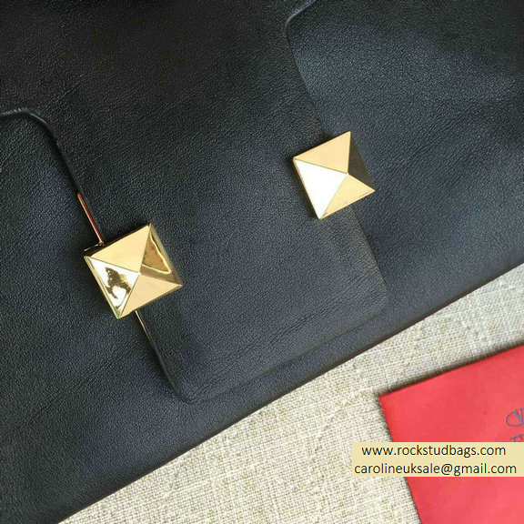 2016 Valentino Black Cafskin Cross Body Bag