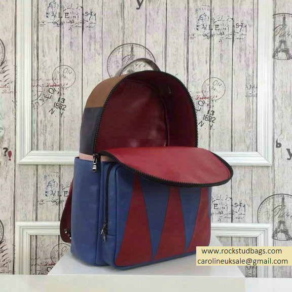 2015 F/W Valentino Large Color Patchwork Backpack 2