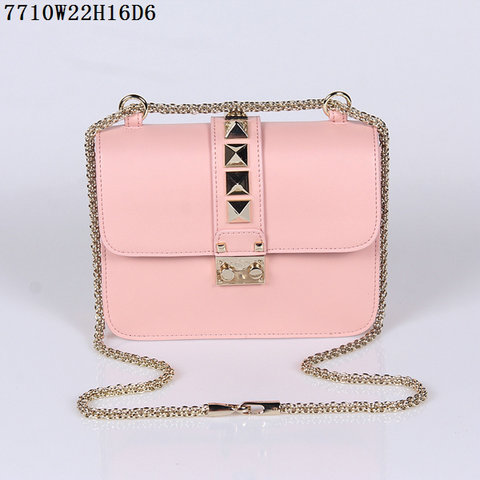 2016 Valentino Chain Shoulder Bag in Light Pink Calfskin Leather
