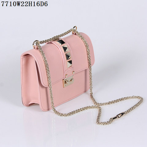 2016 Valentino Chain Shoulder Bag in Light Pink Calfskin Leather - Click Image to Close