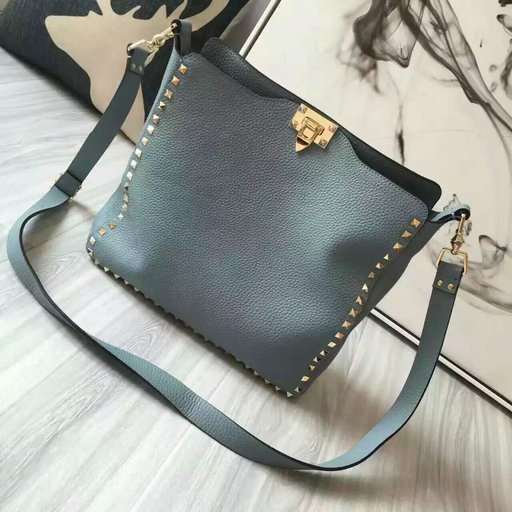 2016 Fall/Winter Valentino Rockstud Leather Hobo Bag Sale with Free Shipping