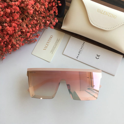 2018 Valentino Oversize Square Metal Sunglasses