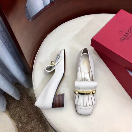 2019 Valentino Fringe Moccasin in White Leather - Click Image to Close