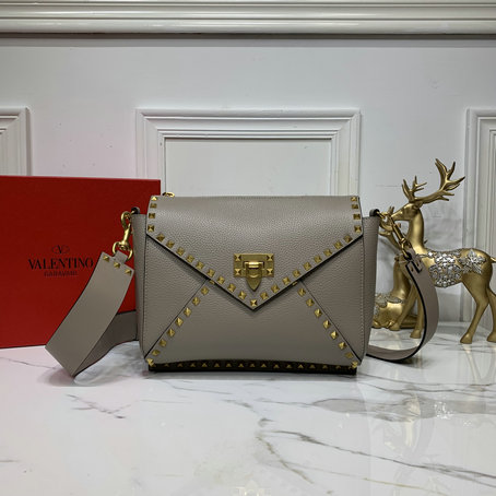 2019 Valentino Rockstud Hype Shoulder Bag in Grainy Calfskin