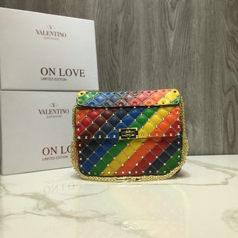 2019 Valentino Rockstud Spike Rainbow Cross-body Bag