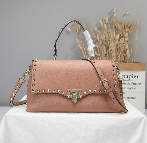 2019 Valentino Rockstud Handbag in Grain Calfskin Leather