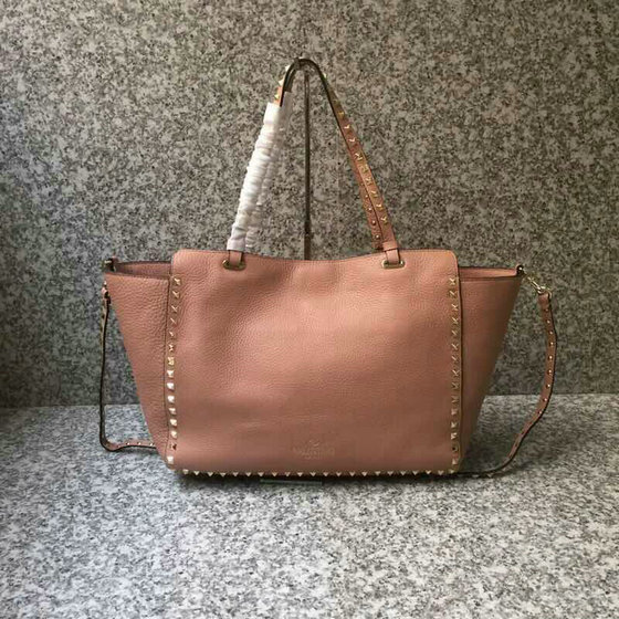 2019 Valentino Rockstud Tote Bag in Grainy Leather
