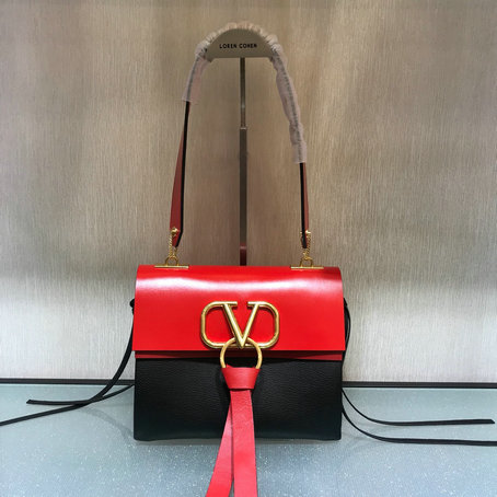 2019 Valentino Small Vring Shoulder Bag in Bicolor Leather