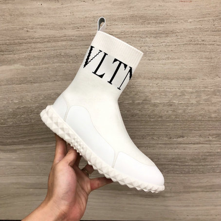 2019 Valentino VLTN Sock Sneaker in White - Click Image to Close