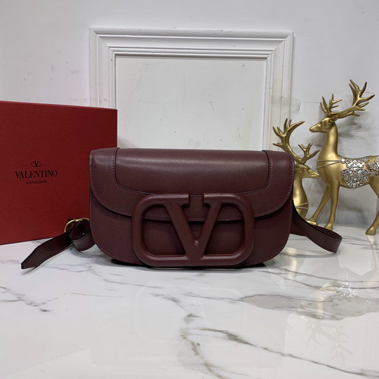 2020 Valentino Supervee Crossbody Bag with leather-covered logo