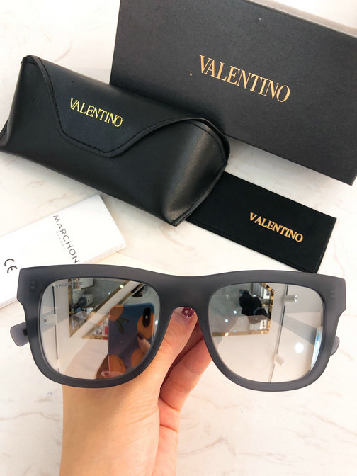 2019 Valentino Rectangular Acetate VLTN Sunglasses