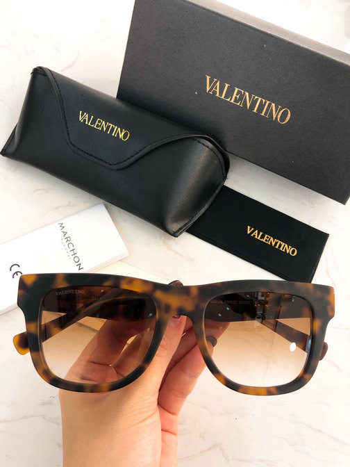 2019 Valentino Rectangular Acetate VLTN Sunglasses