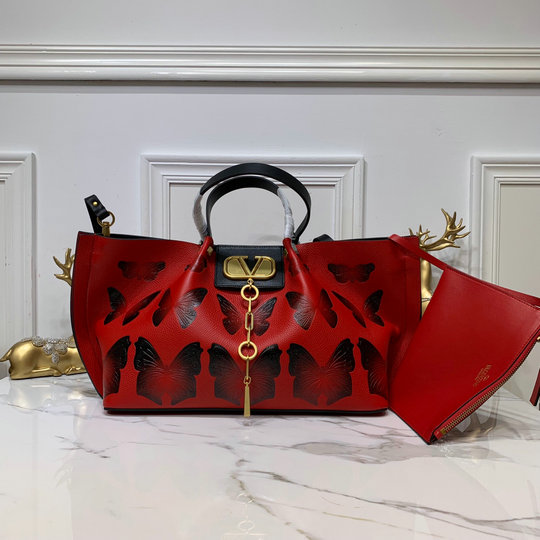 2020 Valentino Medium VLOGO Escape Shopper with Butterfly Details