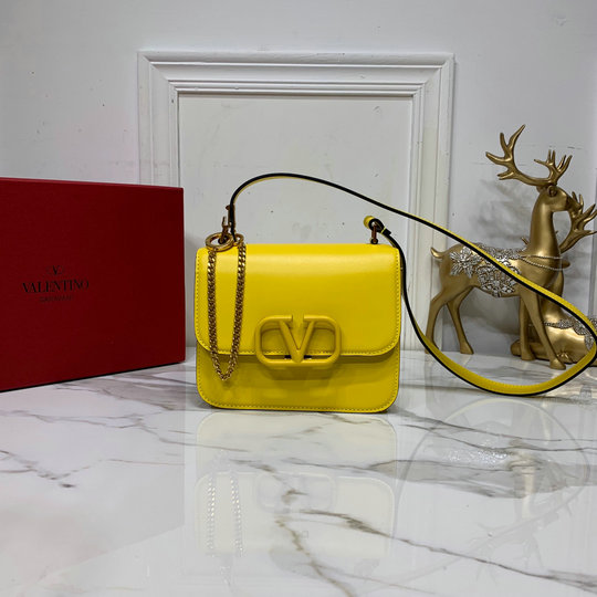 2020 Valentino Small VSLING Shoulder Bag in Yellow Leather