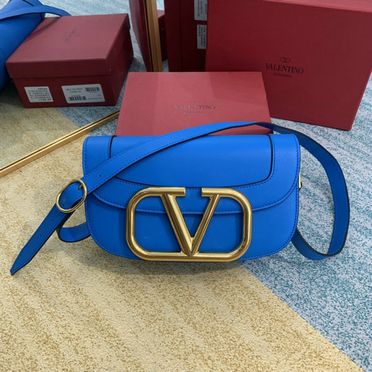 2020 Valentino Supervee Crossbody Bag with maxi metal logo