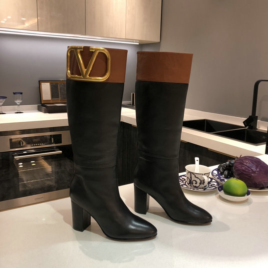 2020 Valentino Supervee Boot in Black/Brown Calfskin Leather