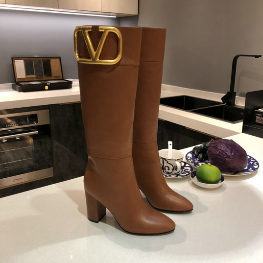 2020 Valentino Supervee Boot in Brown Calfskin Leather
