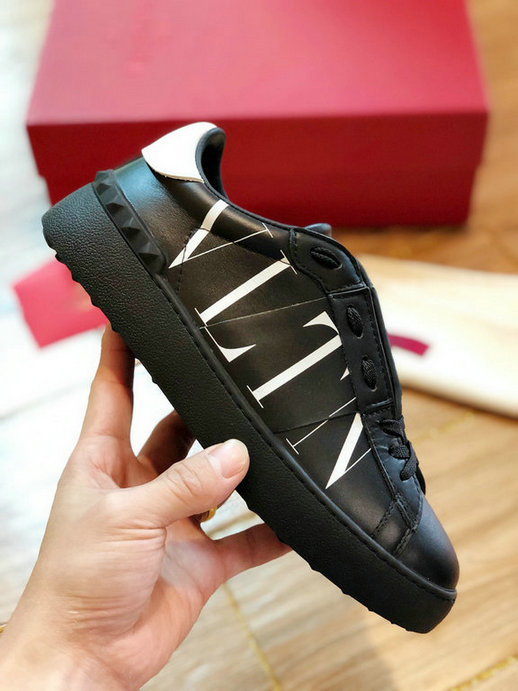 2020 Valentino VLTN Open Sneaker in black calfskin leather