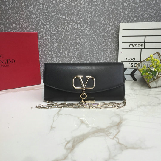 2020 Valentino Vcase Chain Bag in Black Leather