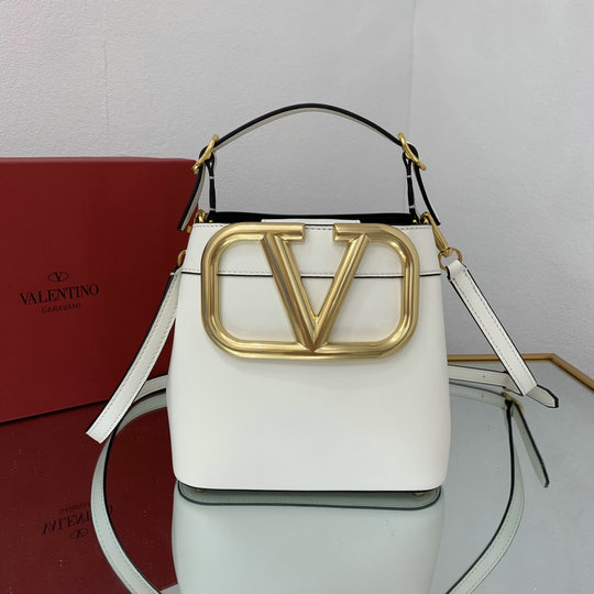 2021 Valentino Supervee Handbag Ivory Calfskin Leather