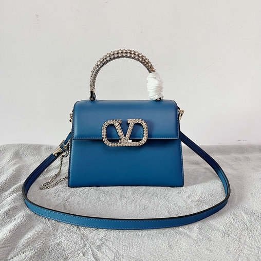 2022 Valentino Vsling Small Handbag Ultramarine with Jewel Handle