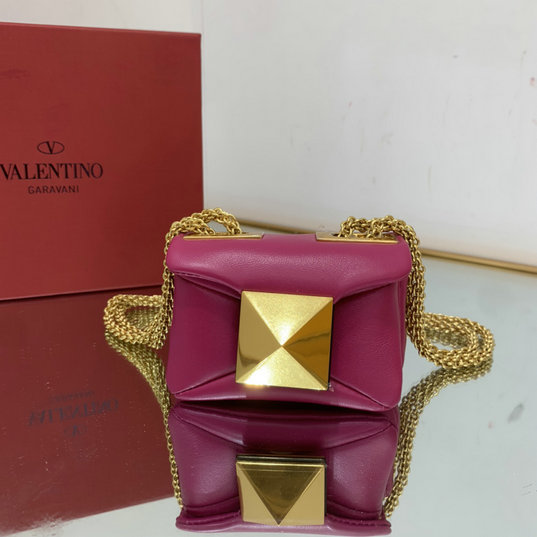 2022 Valentino One Stud Micro Bag in Blossom Nappa