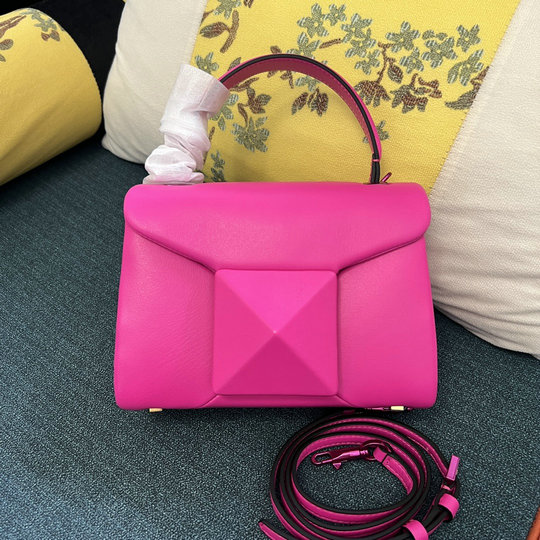 2022 Valentino Mini One Stud Handbag in Pink PP Nappa Leather