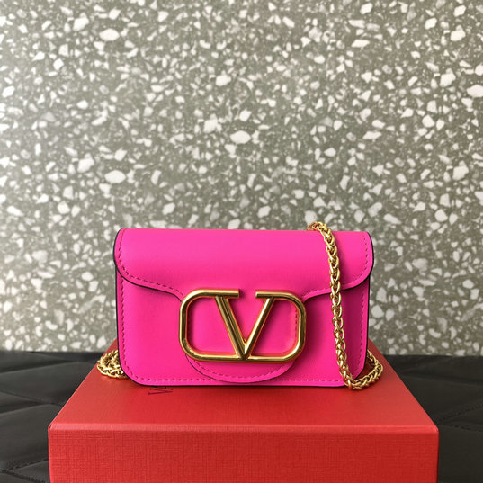 2023 Valentino Micro Locò Bag in pink pp calfskin leather
