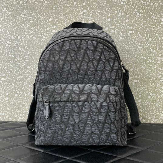 2023 Valentino Le Troisieme Toile Iconographe Backpack in Ebony/Black
