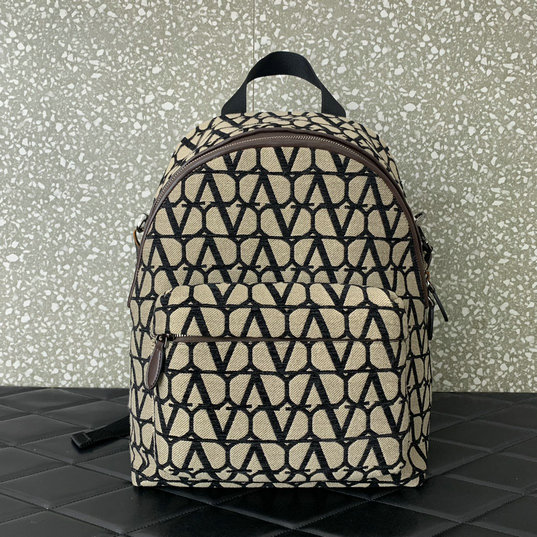 2023 Valentino Le Troisieme Toile Iconographe Backpack in Beige/Black - Click Image to Close