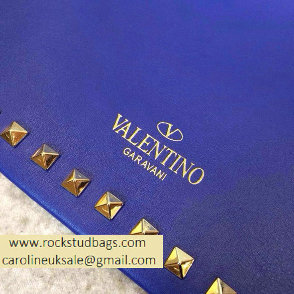 Valentino 2014 fall winter rockstud clutch in blue